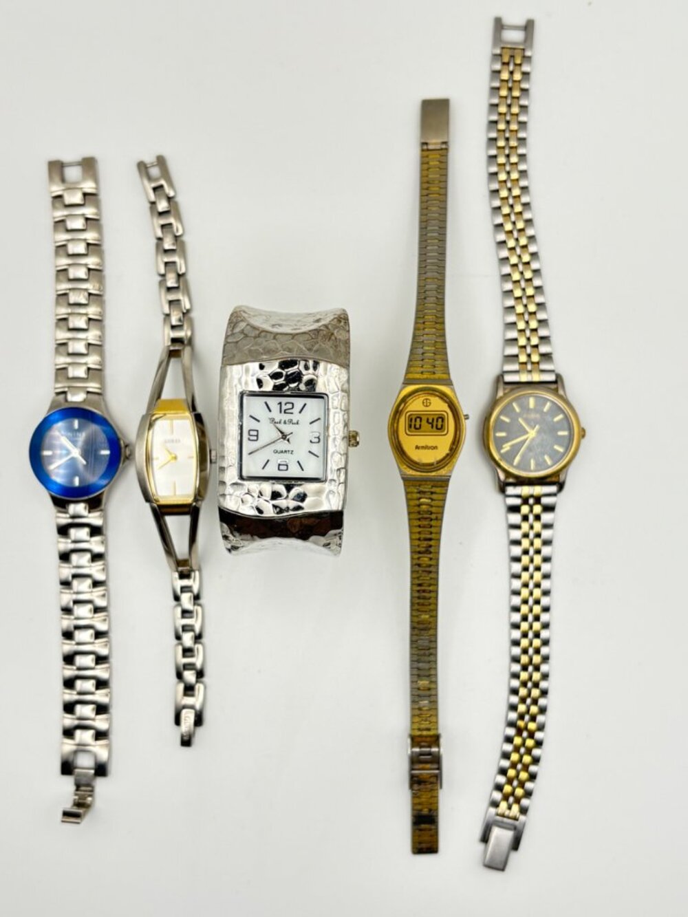 Vintage Modern Womens Wrist Watch Lot 5 PC Pulsar Guess Nine Co Armitron Digital